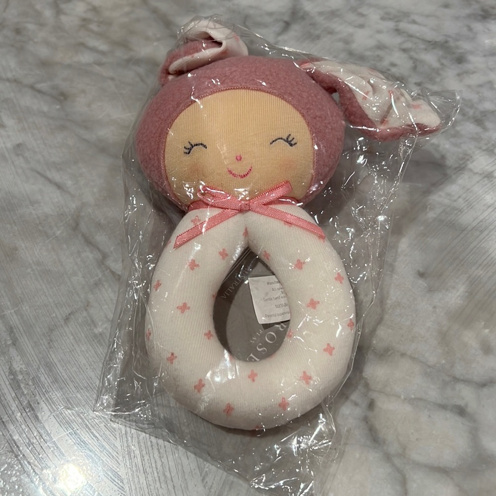 Brand New Baby Toy Charlie Grab Rattle Pink